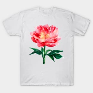 Loose Watercolor Peony T-Shirt